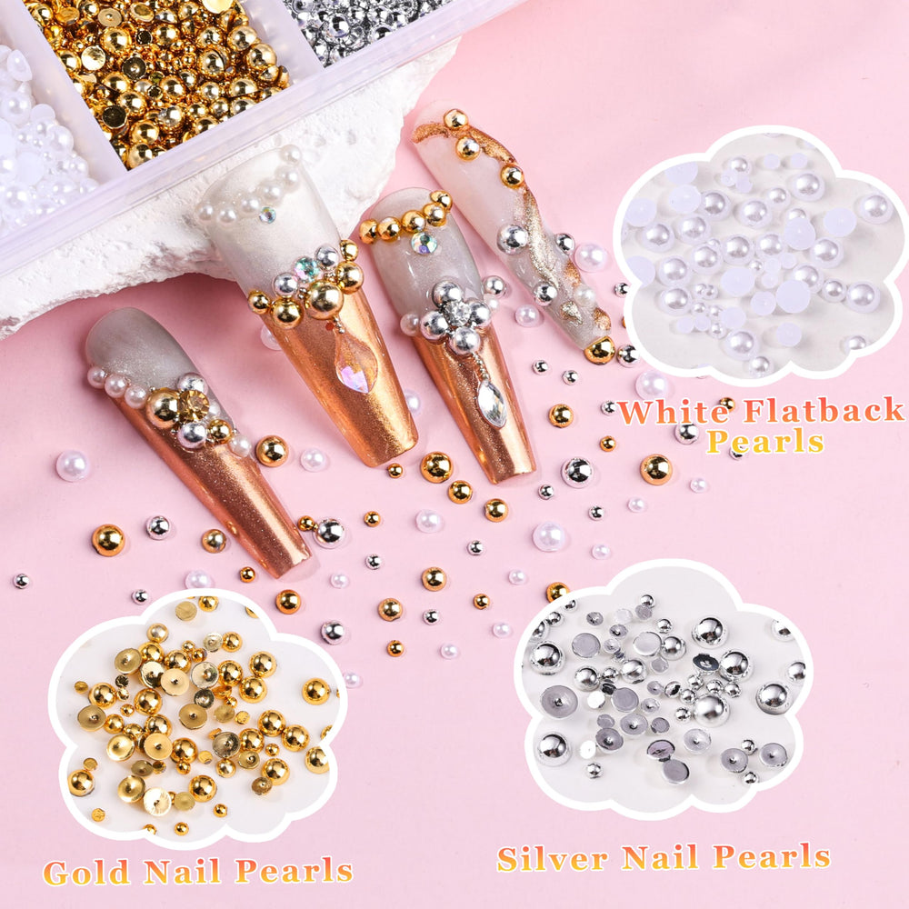 EditTime 8000 piezas charms uñas cruces y estrellas para detalles con impacto.