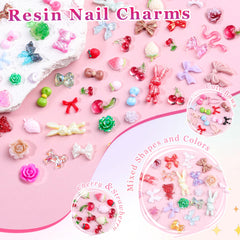 EditTime 8000 piezas charms uñas mariposas lazos estrellas para estilos llamativos.