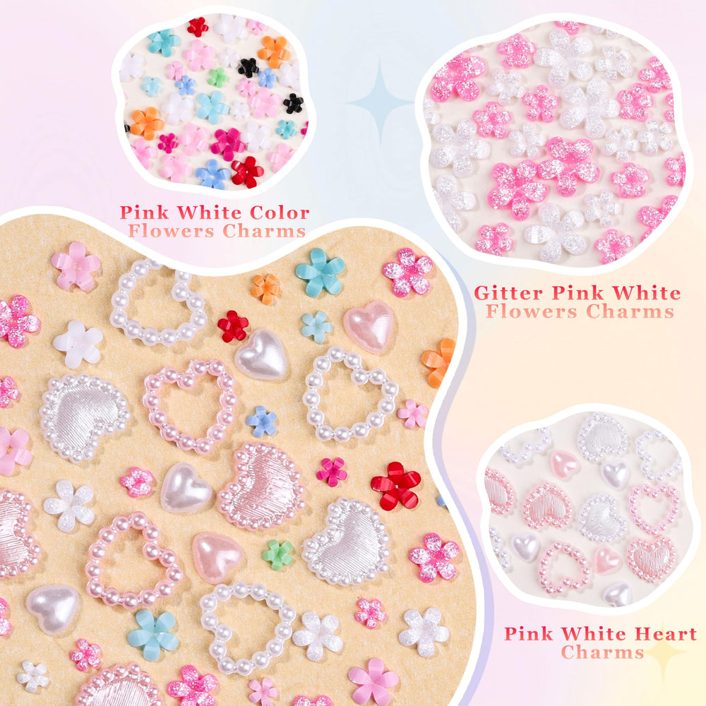 EditTime 8000 piezas charms uñas perlas cristales iridiscentes para acabado profesional.