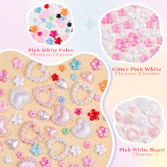 EditTime 8000 piezas charms uñas perlas cristales iridiscentes para acabado profesional.