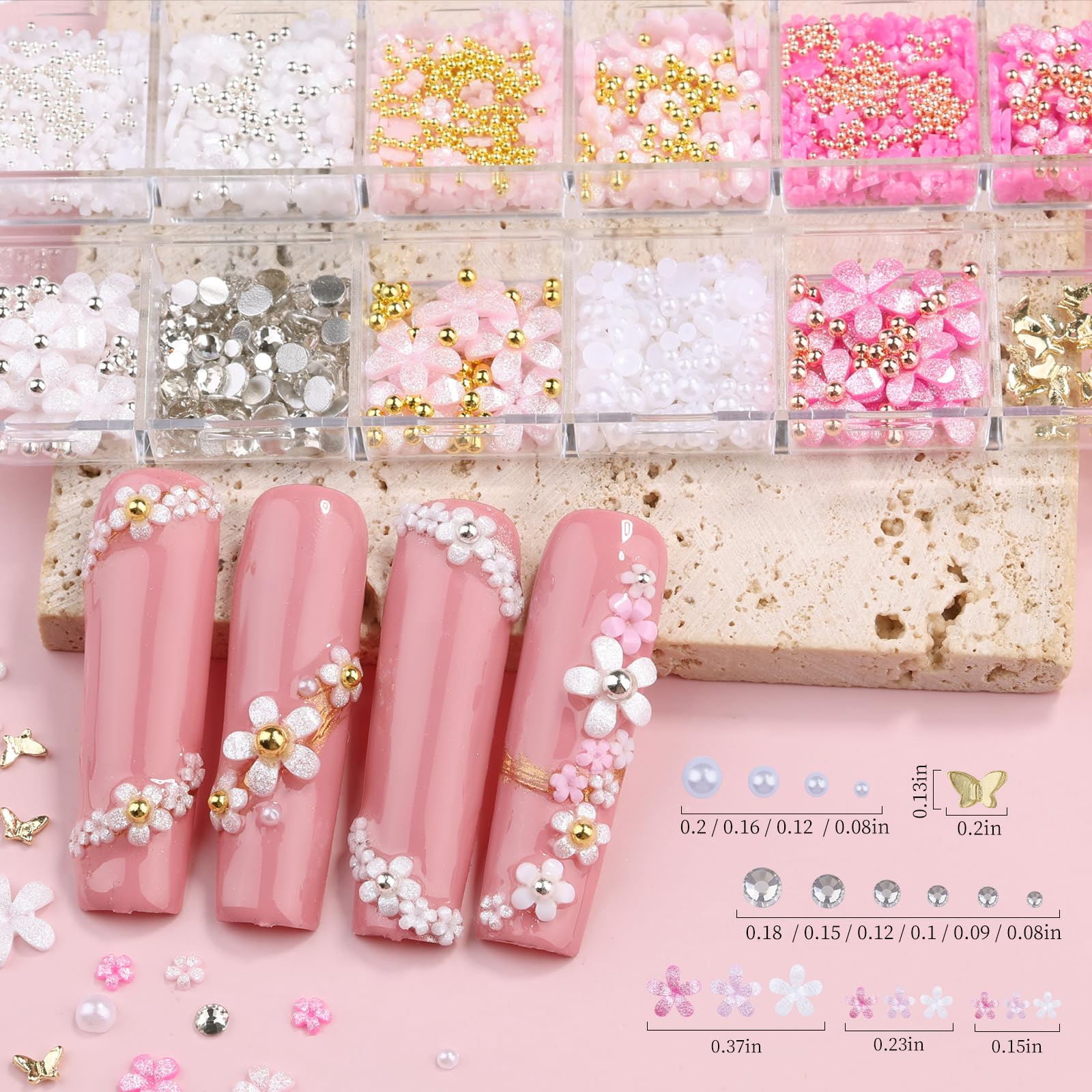 Edittime accesorios uñas varios diseños para personalizar tus creaciones.