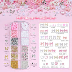 EditTime corazones y pétalos en rosa para uñas delicadas.