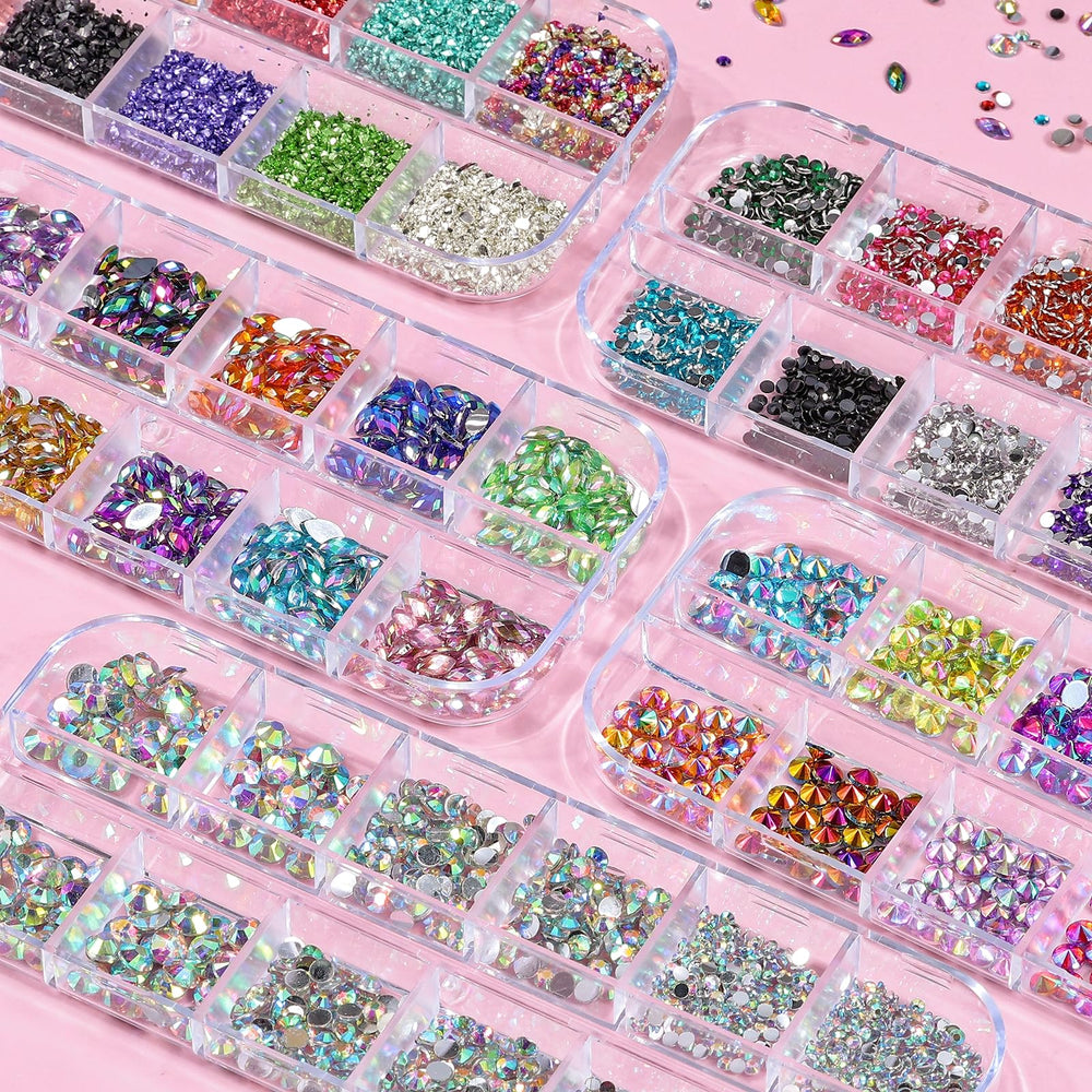EditTime estuche organizador para piedras de uñas ordenadas.