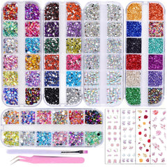 EditTime kit de piedras para uñas 3D multicolor para diseños vibrantes.