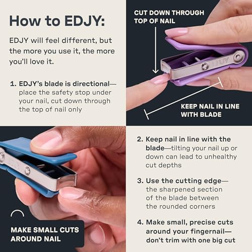 EDJY fingernail cutter ergonomic lever enables smooth trimming with less effort.
