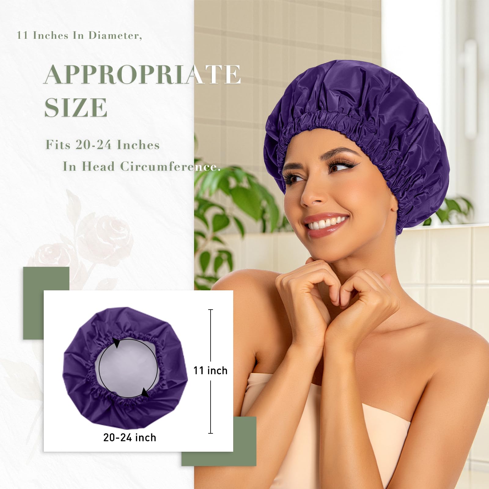 Edoneery elastic-band cap with secure fit prevents slipping during bathing