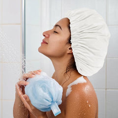 Gorra Edoneery para spa y maquillaje sin mojar el cabello.
