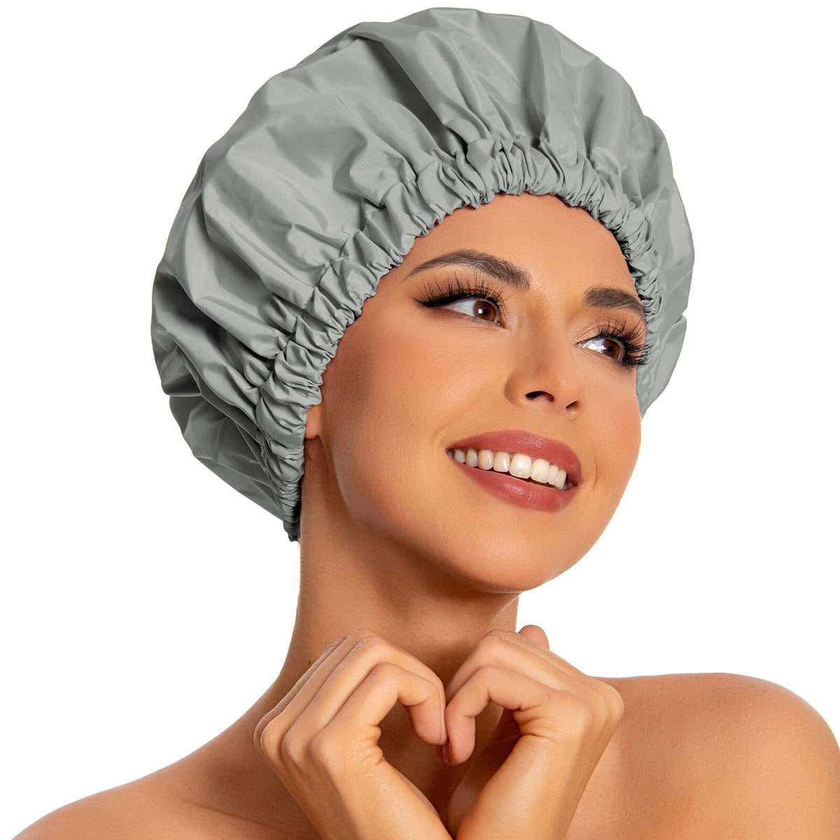 Gorro de ducha Edoneery para mujer, pelo largo, mantiene el cabello seco.