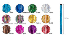 Edoneery sky blue hair tinsel highlights for daily sparkle