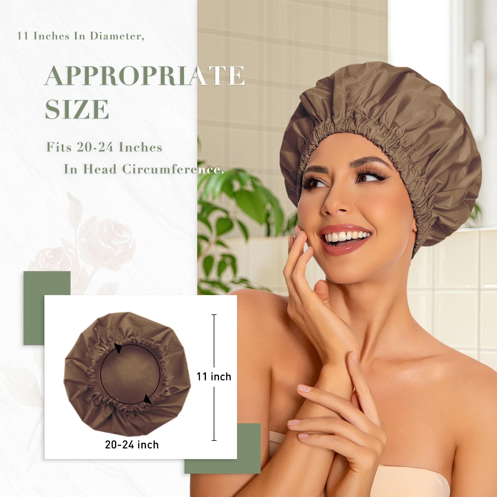 Edoneery long-hair friendly cap fits braids and curls during bathing