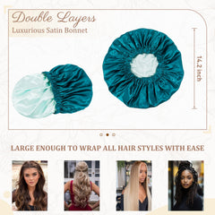 Edoneery satin bonnet blue zircon double-layer design adds protection and elegance.