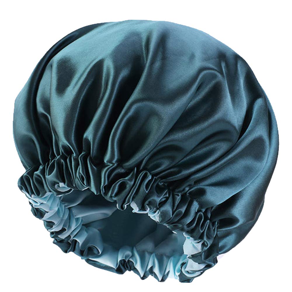 Edoneery satin bonnet blue zircon texture close-up shows smooth fabric reducing friction.