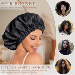 Edoneery satin bonnet elastic band ensures secure fit.