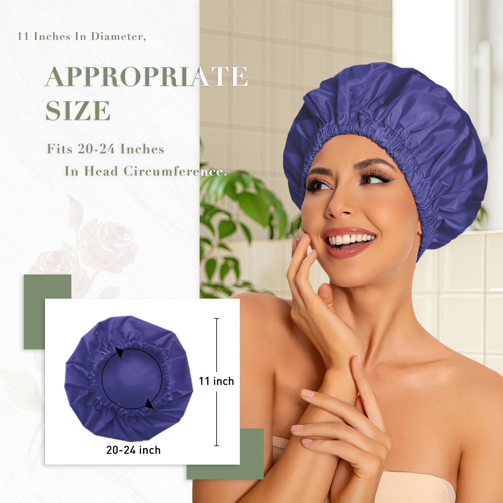 Edoneery shower cap folded for travel demonstrates portable storage and on-the-go hair protection.