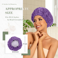 Edoneery shower cap designed for long hair and braids during washing.