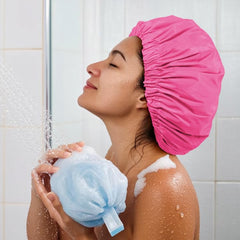 Edoneery shower cap rose red foldable design for travel storage