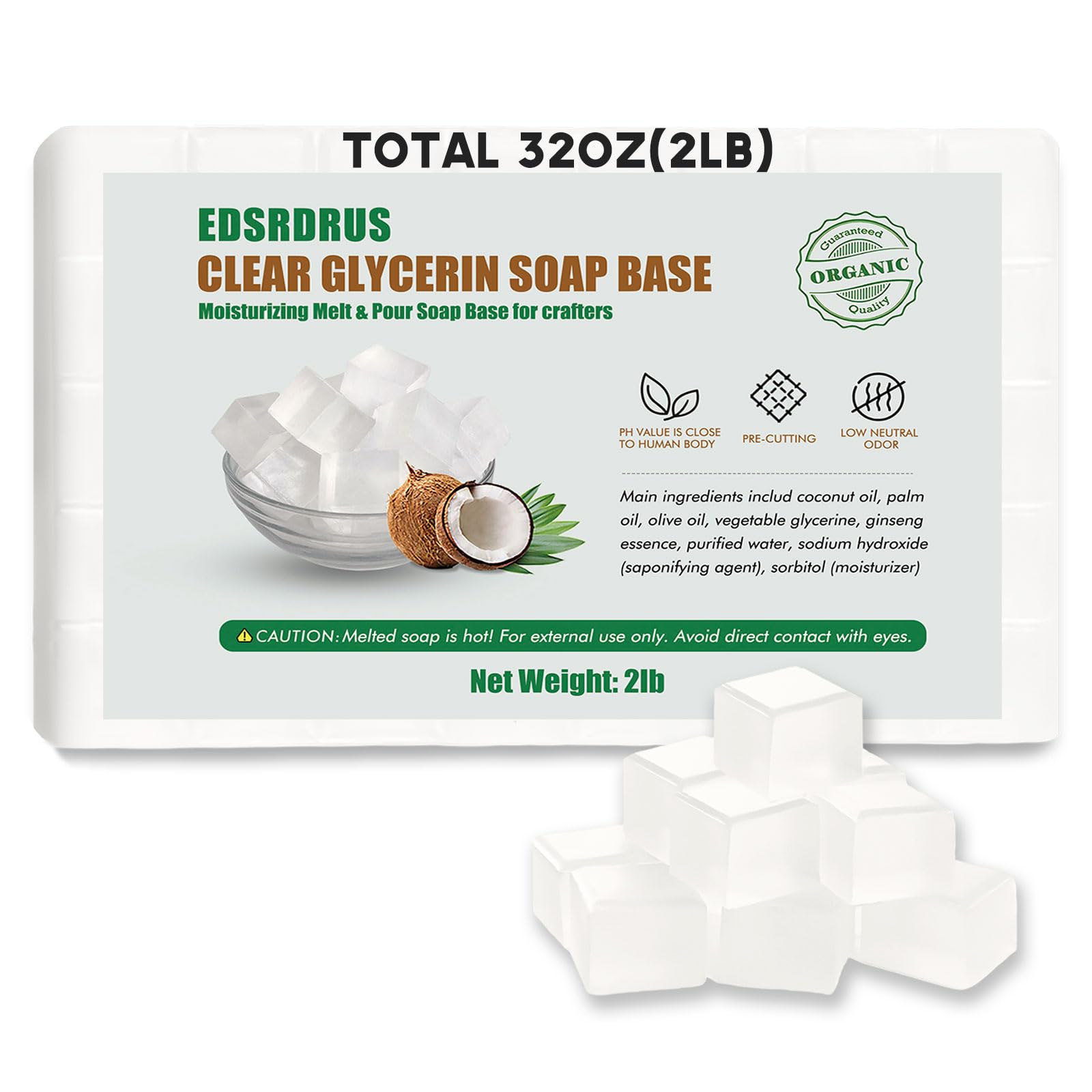 Base de glicerina transparente EDSRDRUS para manualidades de jabón