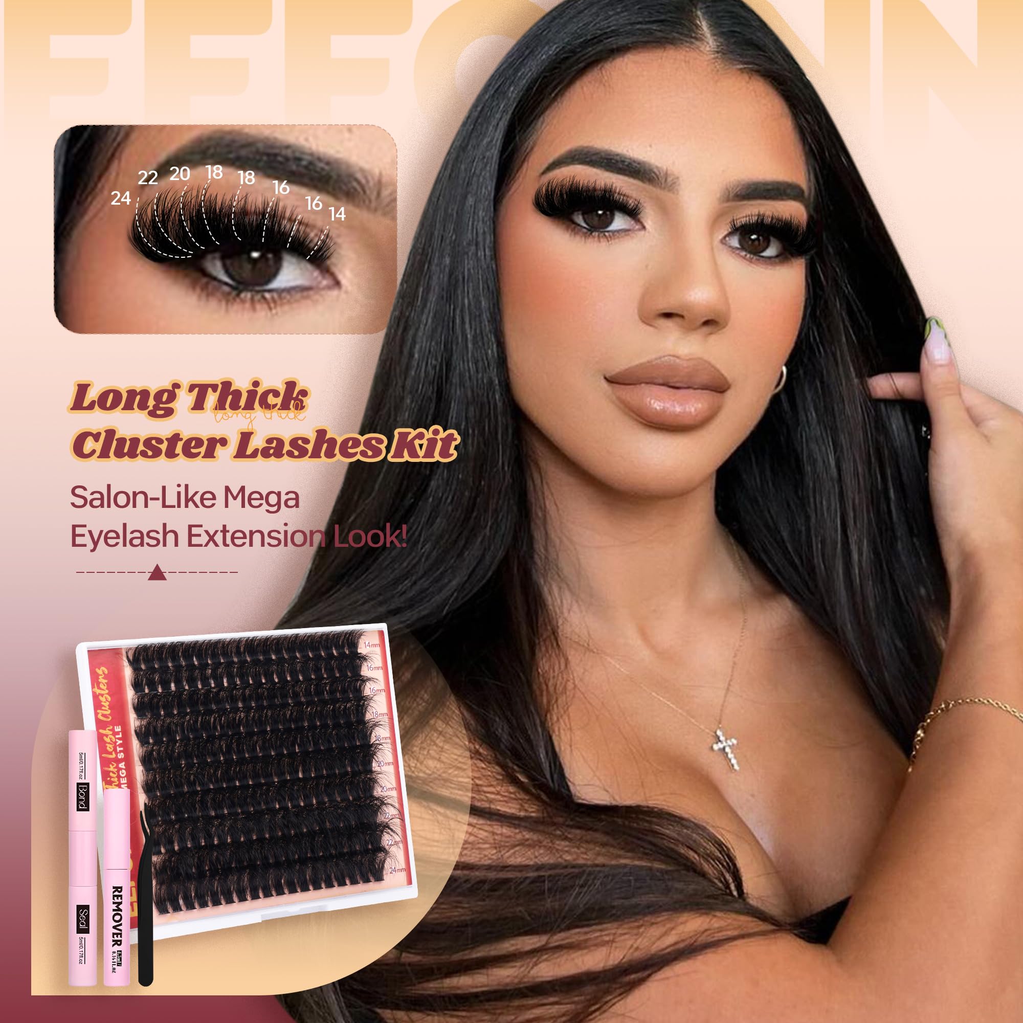 Eefofnn 270D density lashes for bold, fluffy volume at home