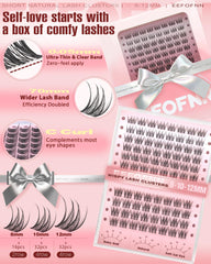 Eefofnn c-curl lash clusters deliver subtle lift for a natural look.