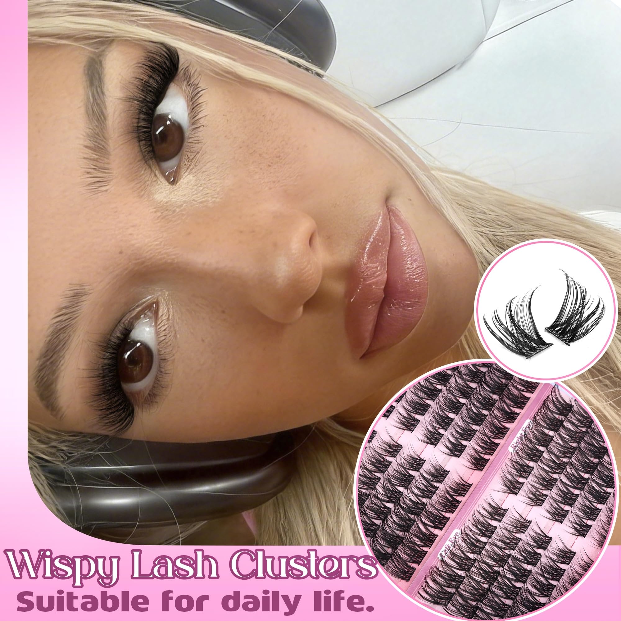 Eefofnn cat-eye lashes with C curl for natural lift and eye-opening effect