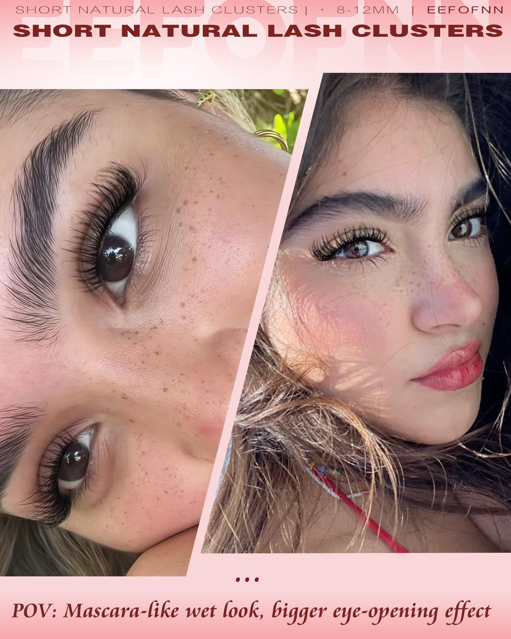 Eefofnn clear band lashes offer seamless blend with real lashes.