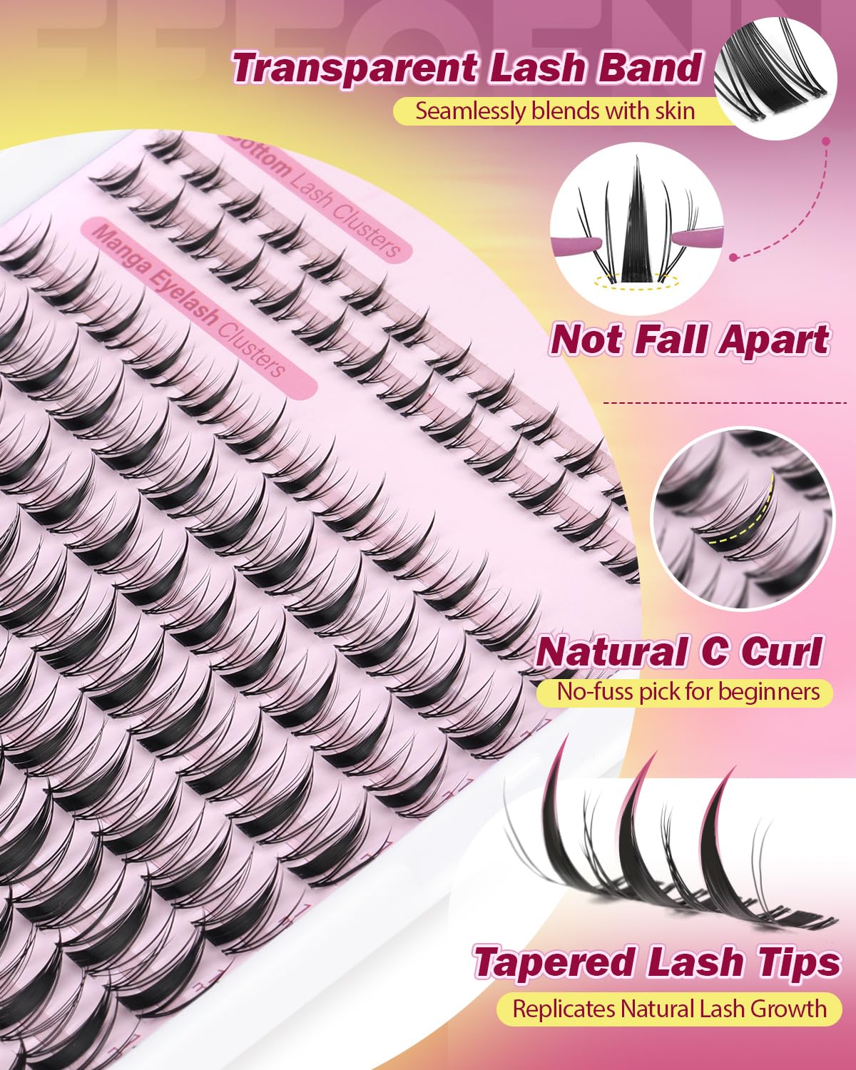 Eefofnn DIY eyelash extension kit with 96 pieces for salon-like results at home.