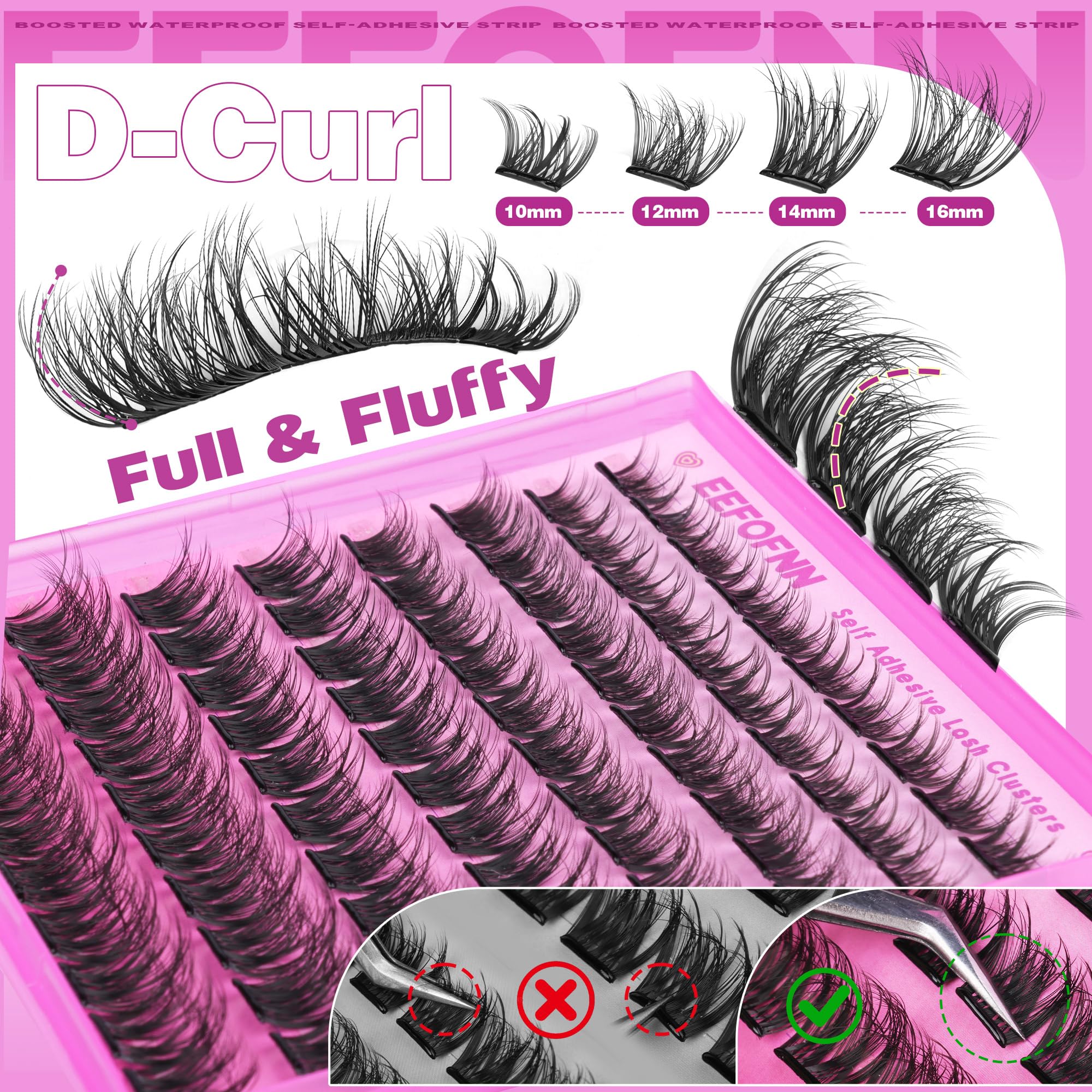 Eefofnn hypoallergenic eye-safe lashes ideal for sensitive skin.
