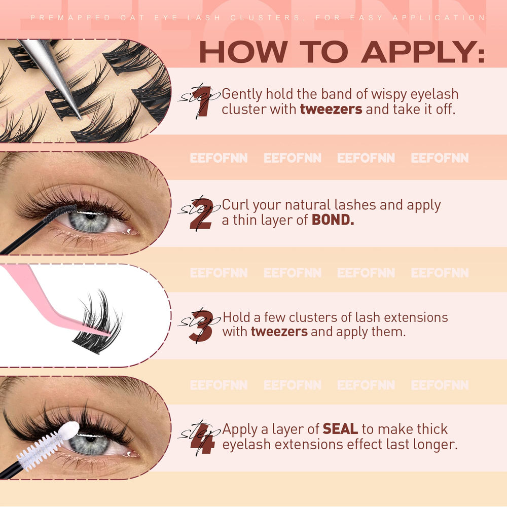 Eefofnn manga lash clusters at-home-diy kit enables easy practice.