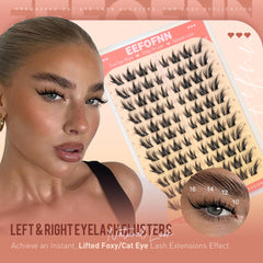 Eefofnn manga lash clusters fox-eye wing creates a lifted look with natural drama.