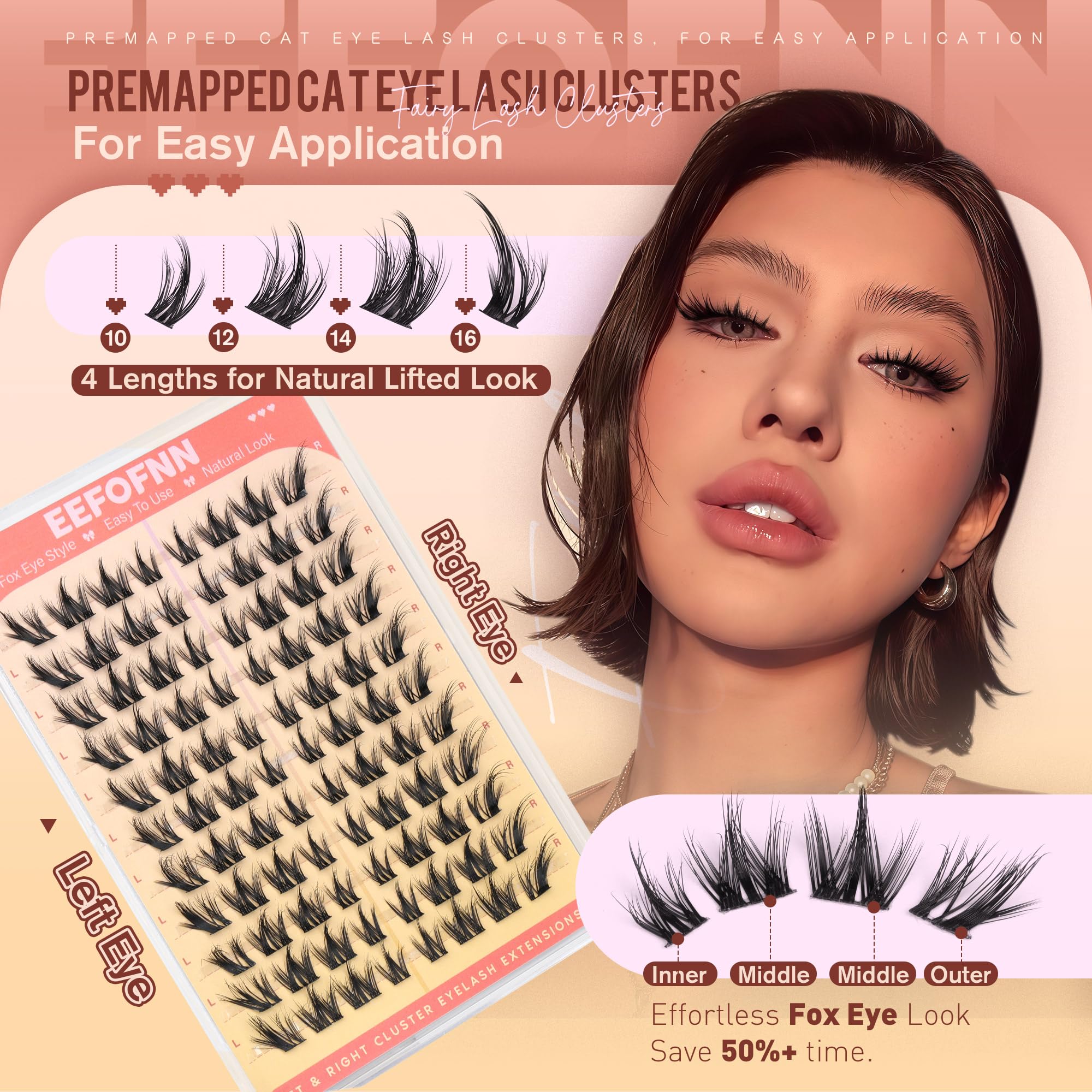 Eefofnn manga lash clusters wispy fibers deliver feather-light wear all day.