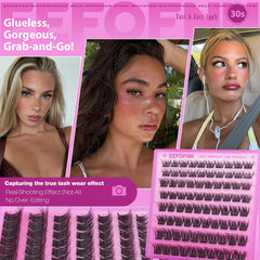 Eefofnn press-on lashes 10-16mm dcurl pack demonstrates natural volume.