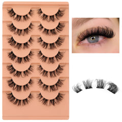 Eefofnn spider cluster lashes D curl for effortless wispy density.