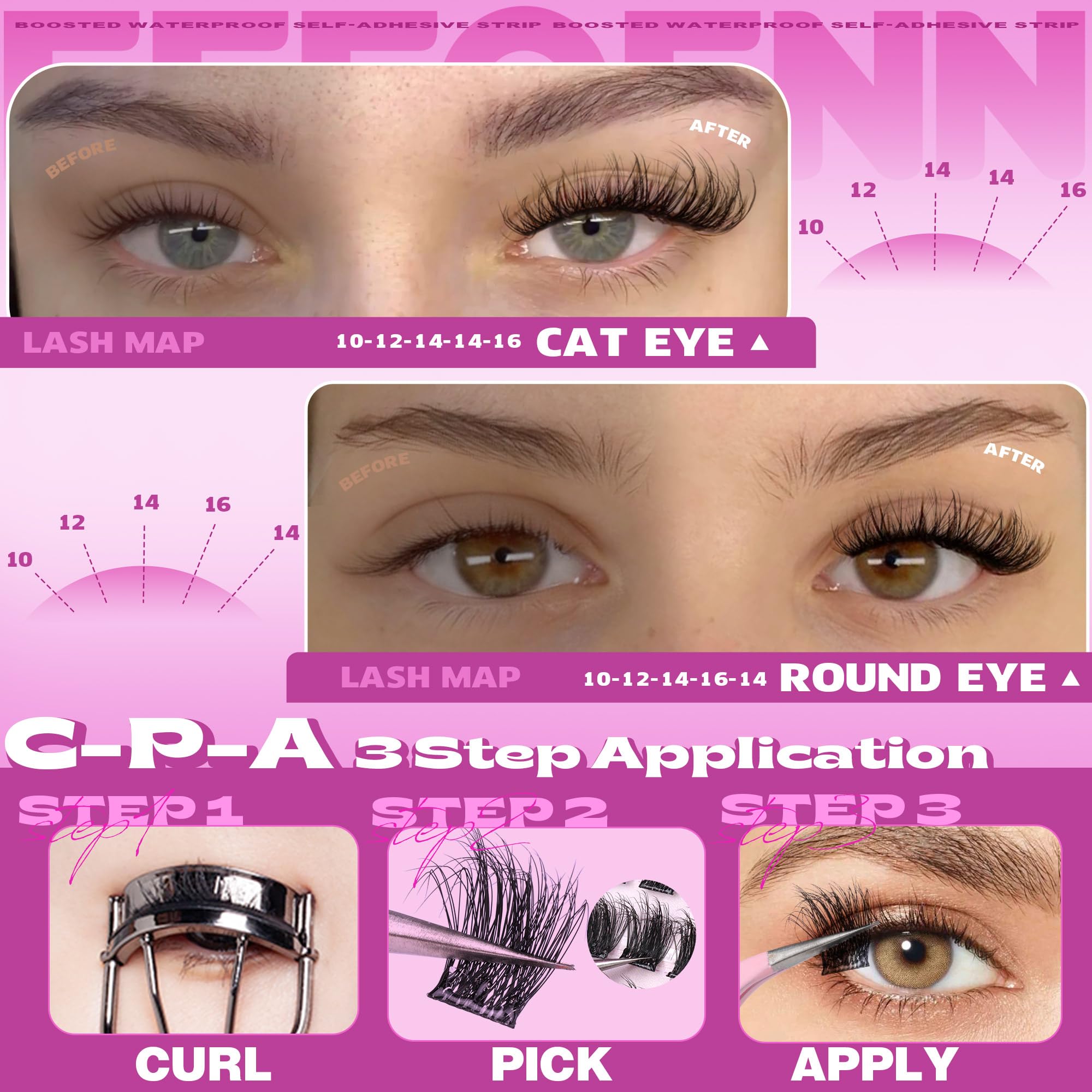 Eefofnn travel-ready lash clusters compact in a pouch for portability.
