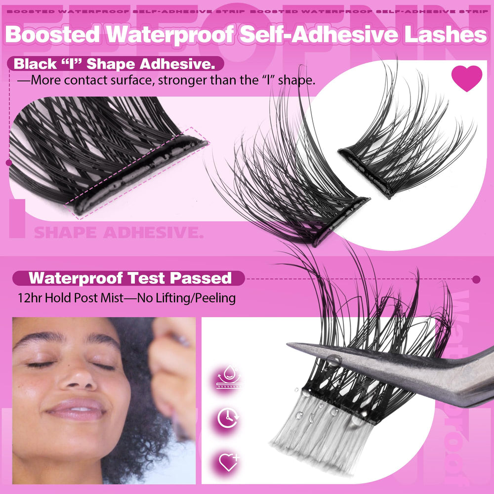 Eefofnn tweezers included help precise placement of lashes.
