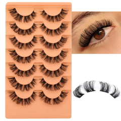 Eefofnn wispy cat-eye clusters closeup for precise, fluffy lash look