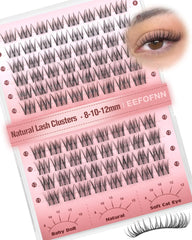 Eefofnn wispy lash clusters 8-10-12mm for natural daily wear.