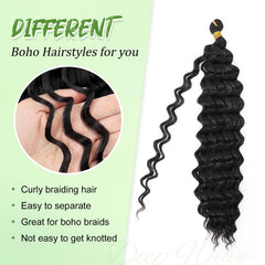 EERYA deep wave boho braids 18in for stylish crochet looks.