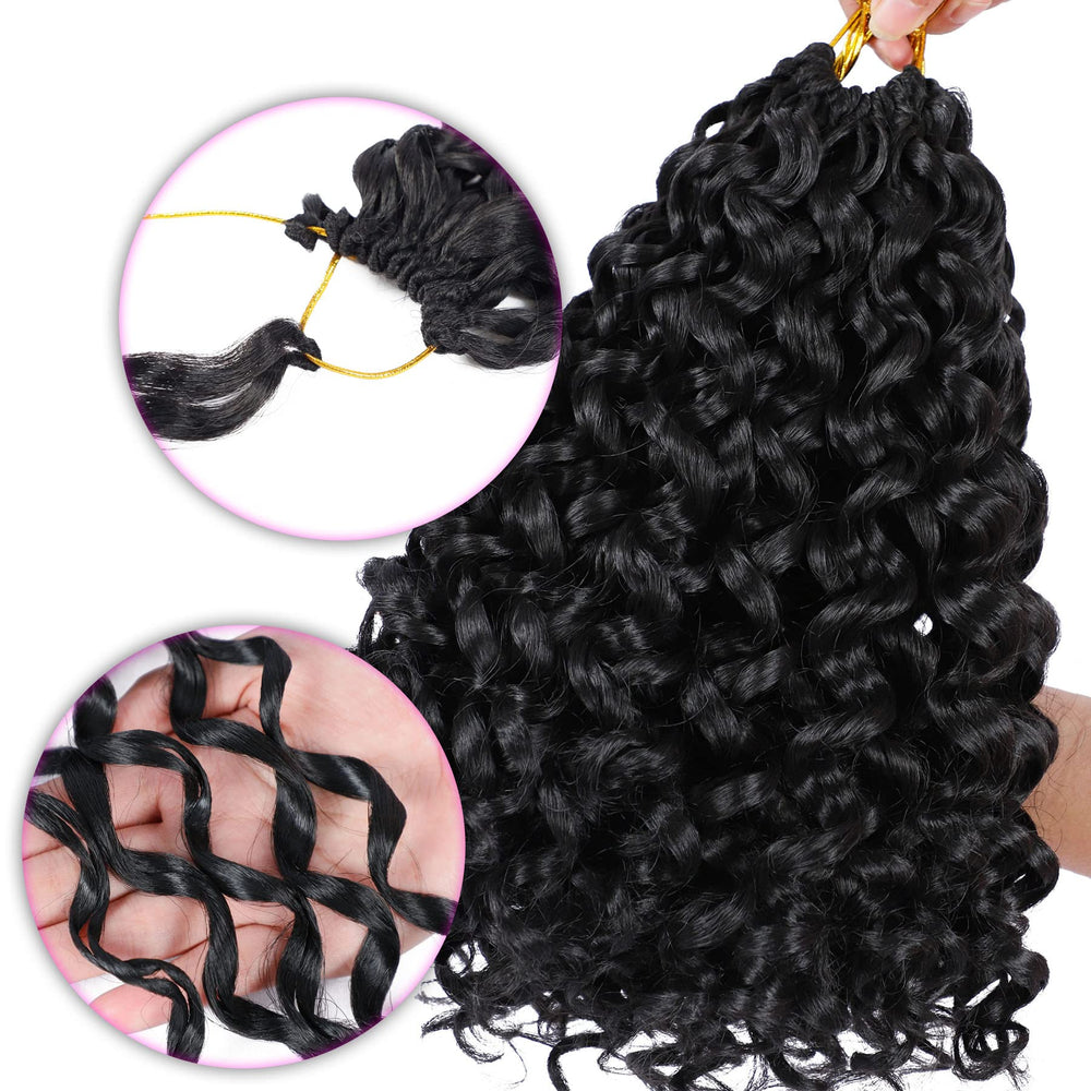 Worn GoGo Curl style demonstrates easy protective crochet braids