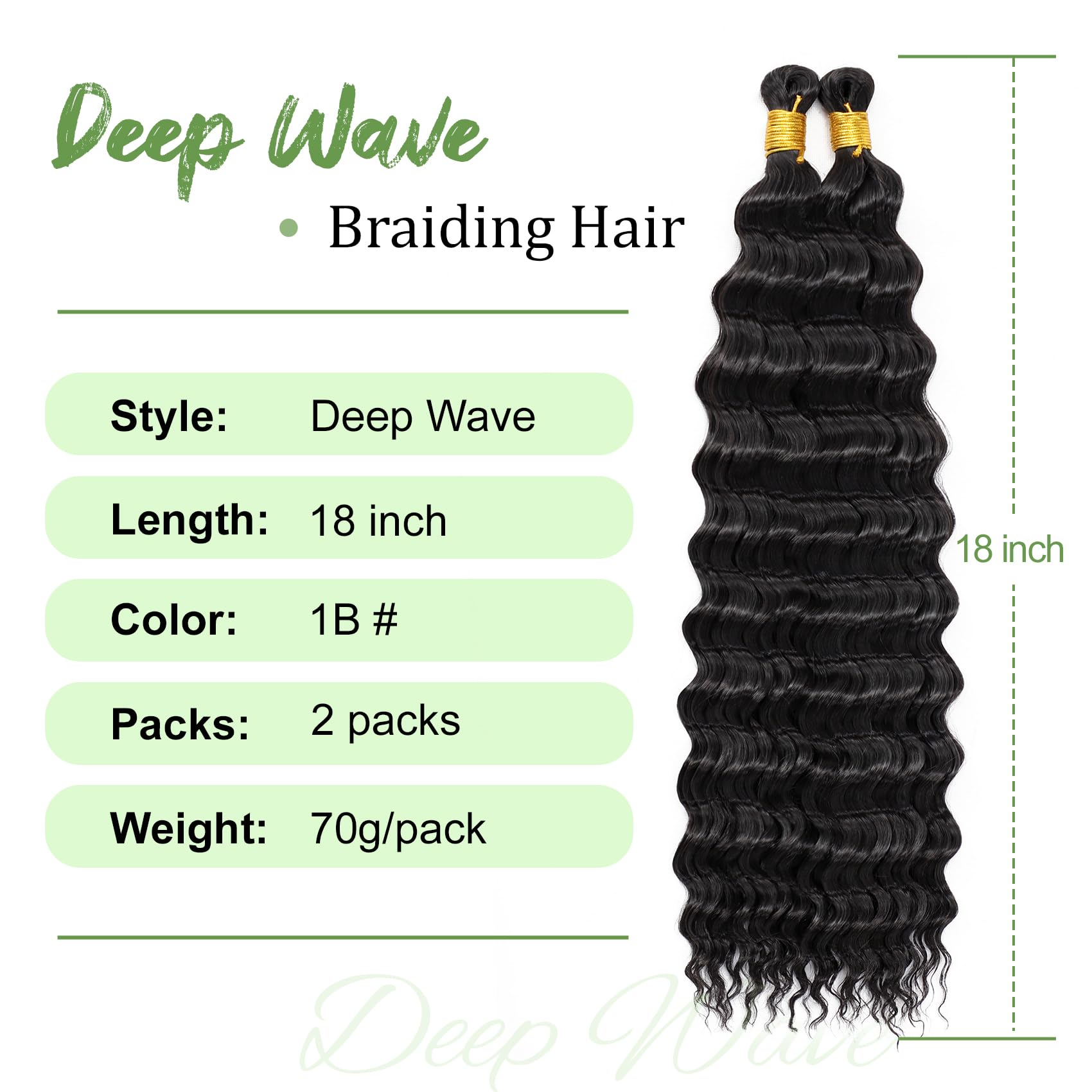 EERYA ocean wave crochet hair 18in 1B ready to blend naturally.
