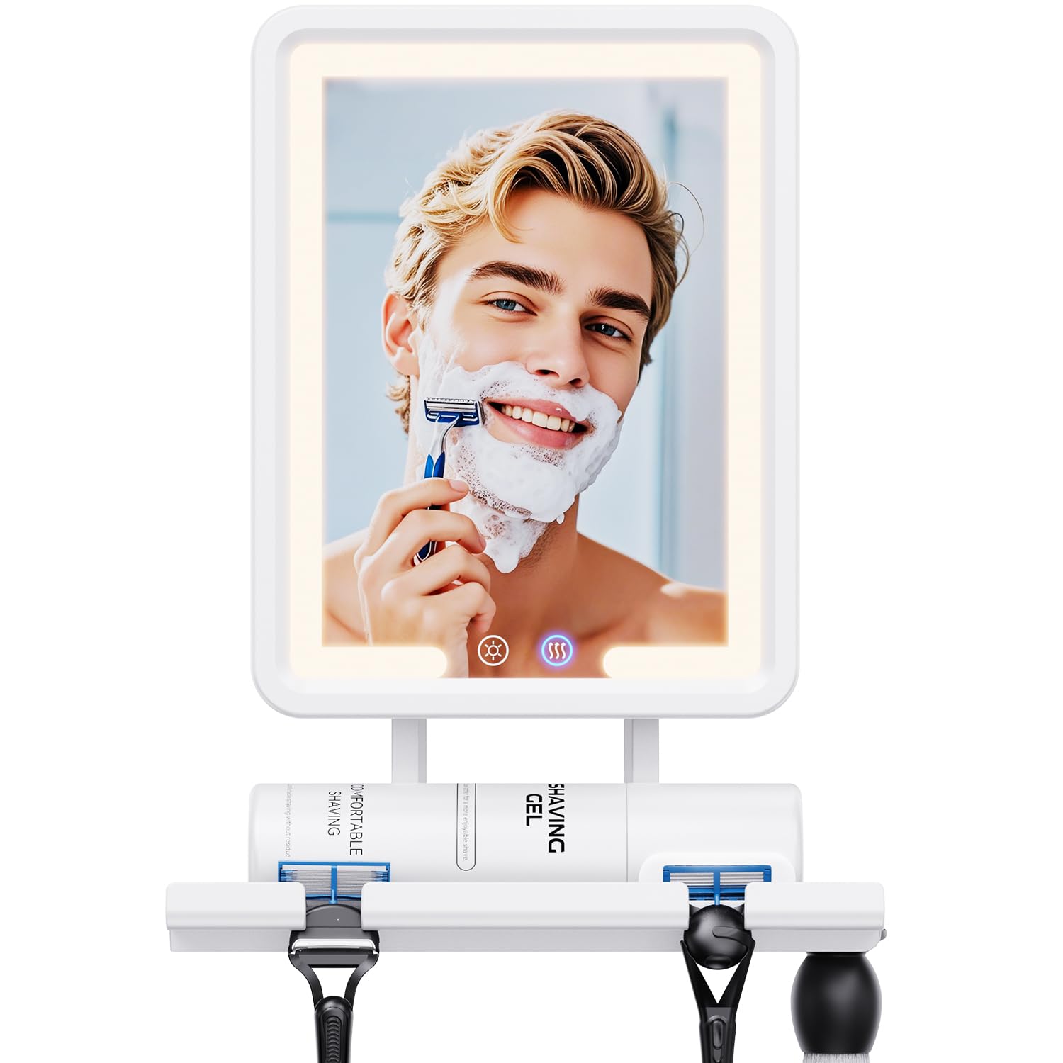 eeuuty Gen 3 fogless shower mirror front view for a clear morning shave