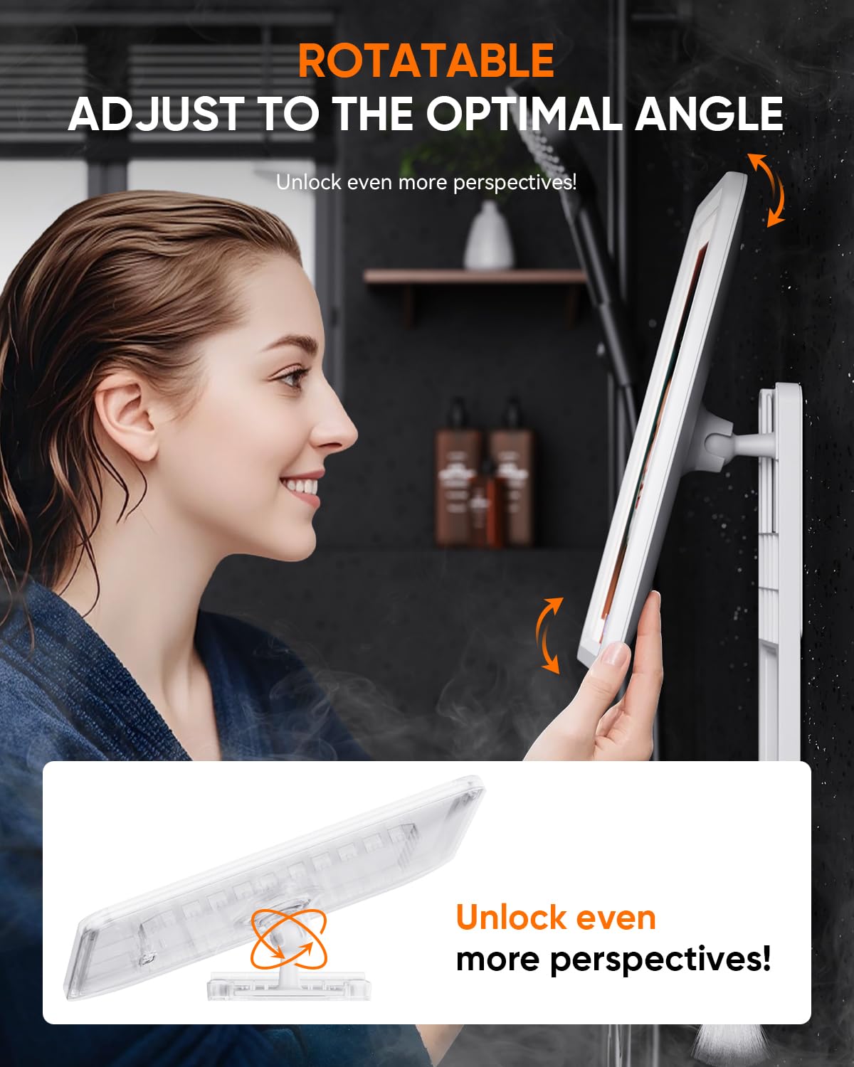 eeuuty Gen 3 white fogless mirror complements any shower style
