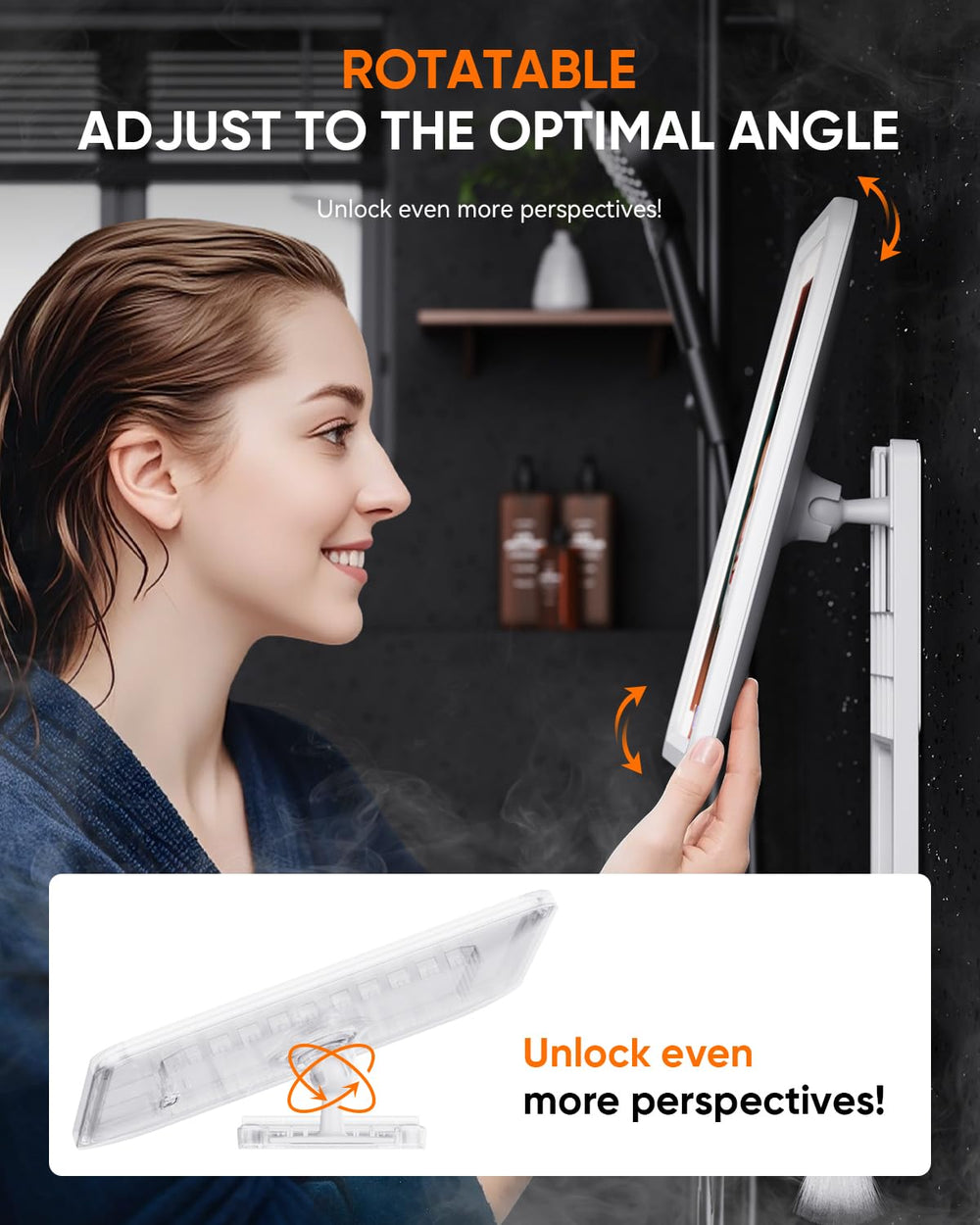 eeuuty Gen 3 white fogless mirror complements any shower style