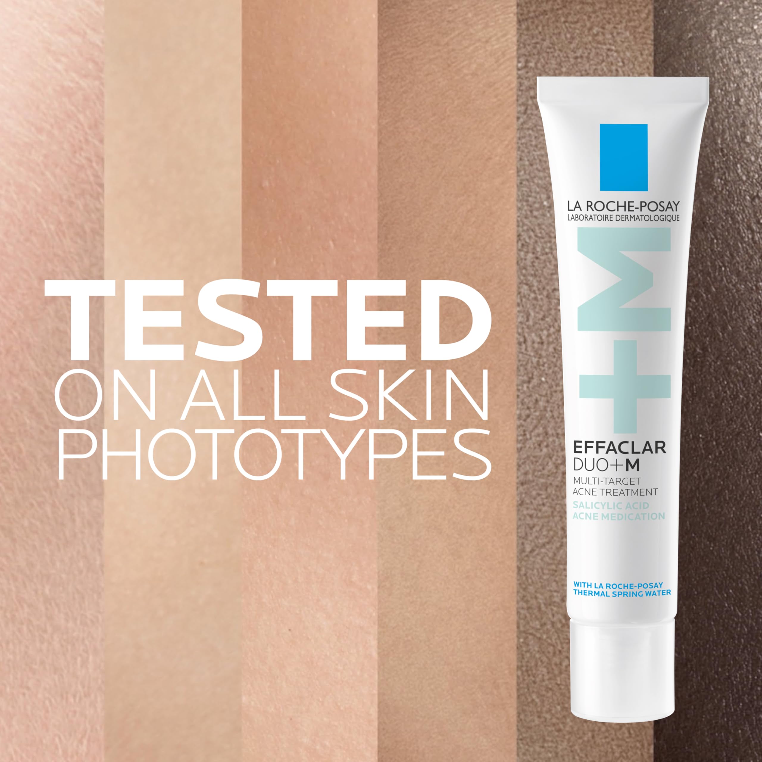 La Roche-Posay Effaclar close-up shows exfoliation and pore clarity.