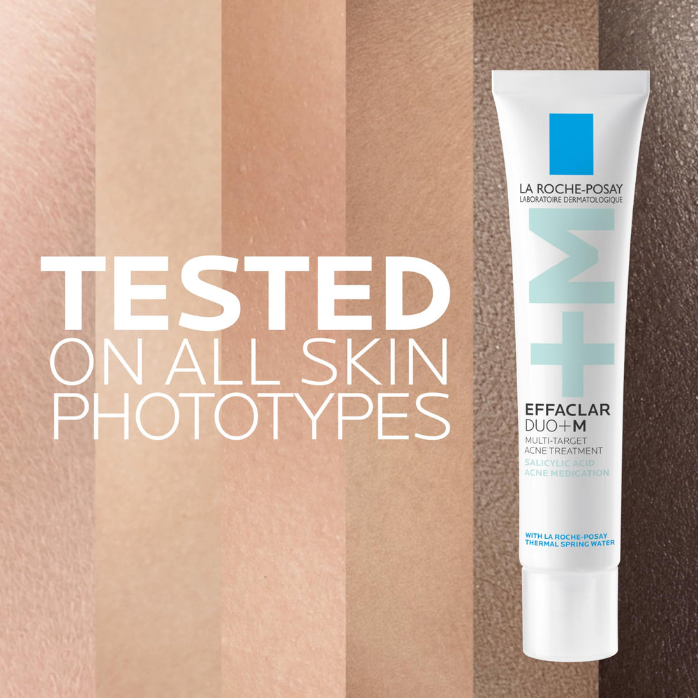 La Roche-Posay Effaclar close-up shows exfoliation and pore clarity.