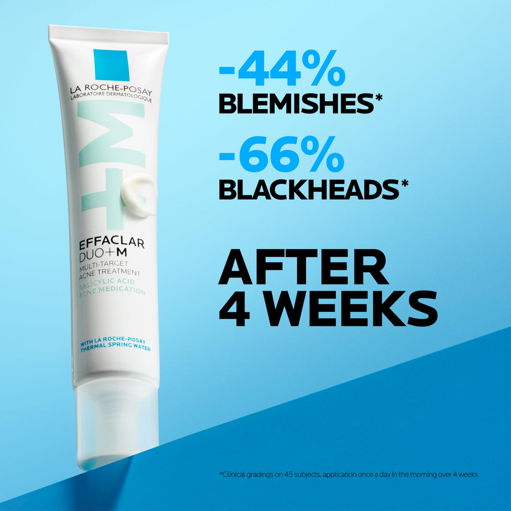 La Roche-Posay Effaclar tube under makeup demonstrates compatibility with makeup for daily use.