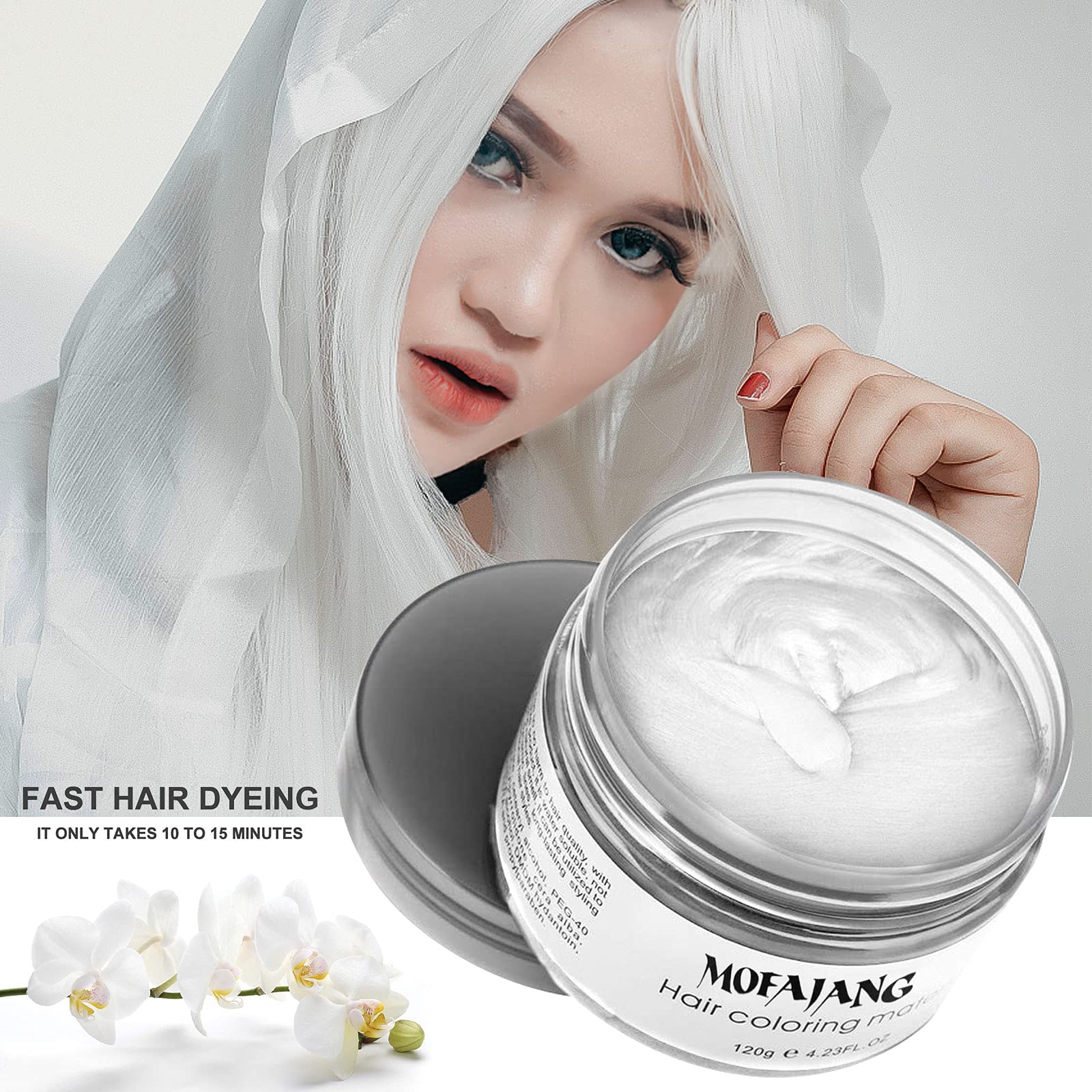Cosplay look created with EFLY White Hair Wax Color White