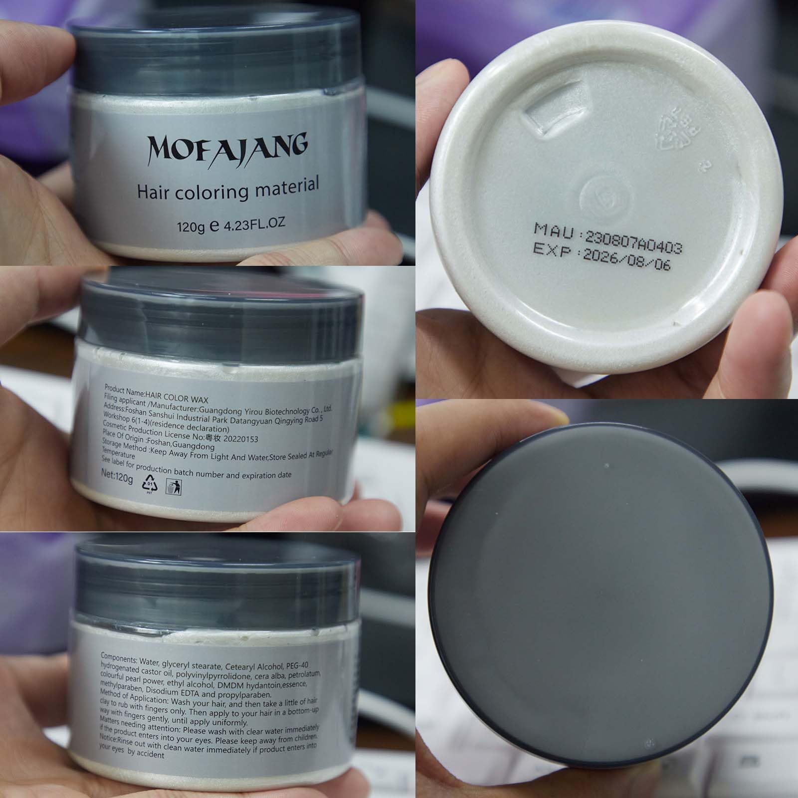 Wash out easily with shampoo after using EFLY White Wax
