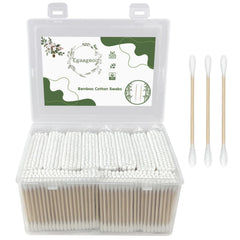 Egaageoi bamboo cotton swabs with storage box for clean, eco-friendly use.