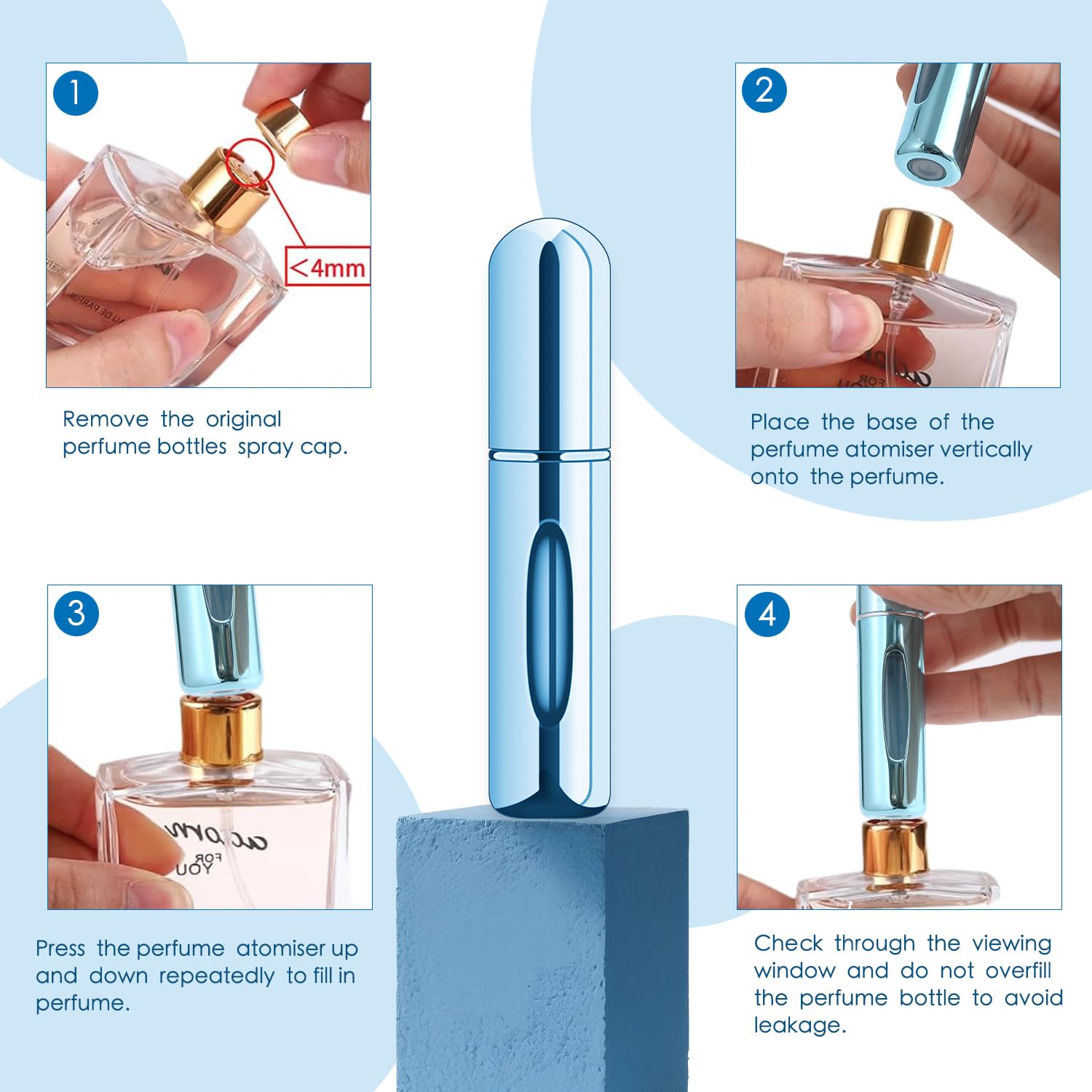 Egashow aluminum shell ensures durable, leak-free storage of your scents.