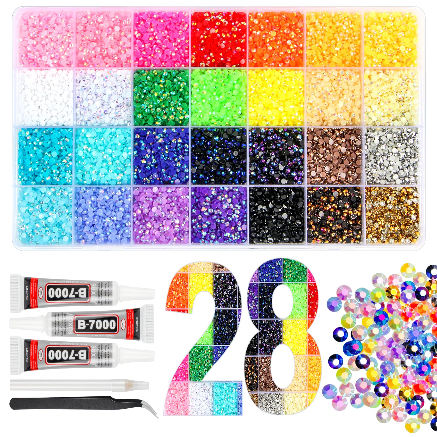 EGKamh piedras resina jelly 3mm para decoraciones brillantes en textiles